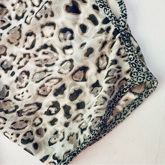 DEHRY PARIS sheer boho cheetah embellished dress coverup M - Picture 10 of 12